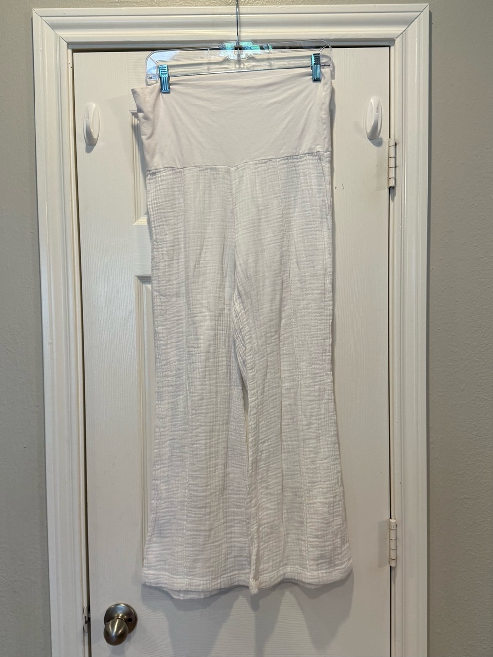 Tribe Kelley White Gauzy Pants Women’s Small Cotton USA Made Beachy Resort Boho
